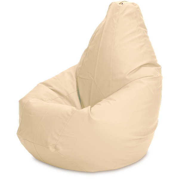 Кресло-мешок «Груша», XL, Кожа Бежевый Изометрия