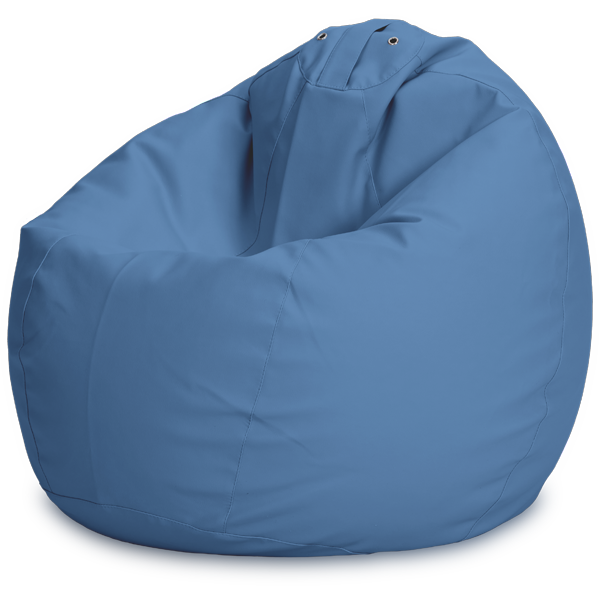 Кресло-мешок «Груша», L, Кожа Синий Изометрия