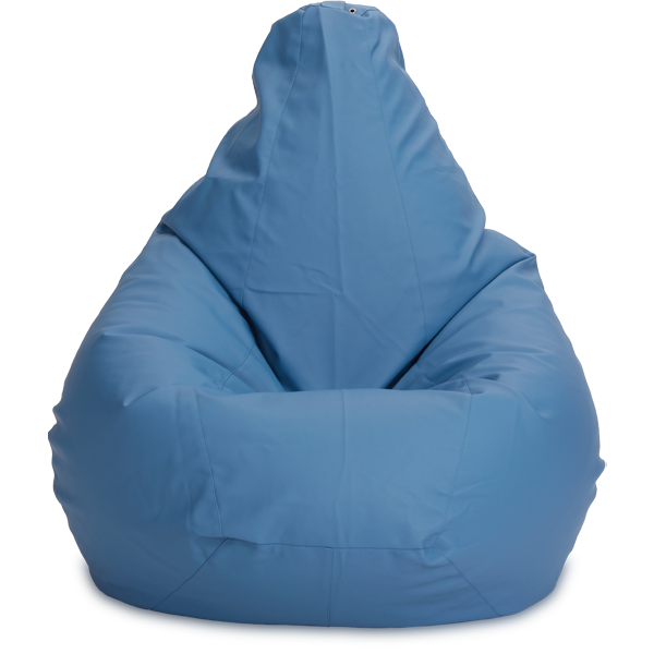 Кресло-мешок «Груша», XL, Кожа Синий Анфас