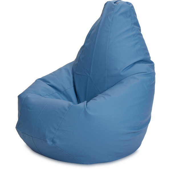 Кресло-мешок «Груша», XL, Кожа Синий Изометрия