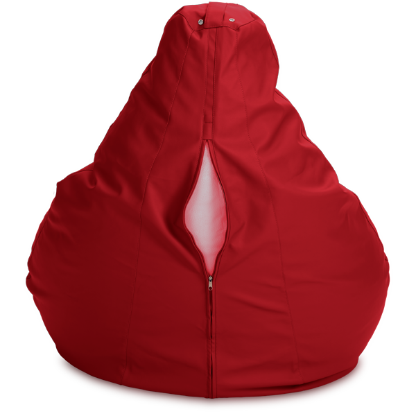 Кресло-мешок «Груша», XL, Кожа Красный Сзади