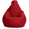 Кресло-мешок «Груша», XXL, Кожа Красный Анфас галлерея
