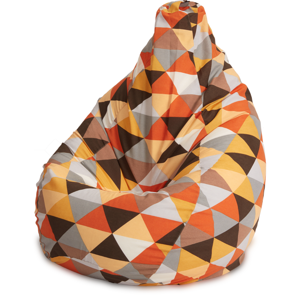 Кресло-мешок «Груша», XL, Ромб Оранжевый Изометрия