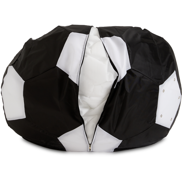 Кресло-мешок «Мяч», XL, Черный и белый Молния