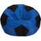 Кресло-мешок «Мяч», L, Синий и черный Анфас галлерея