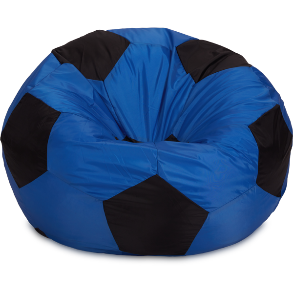 Кресло-мешок «Мяч», L, Синий и черный Анфас