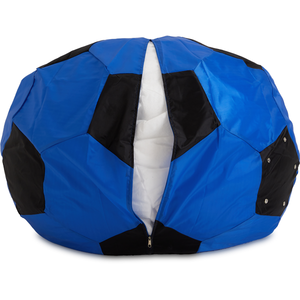 Кресло-мешок «Мяч», L, Синий и черный Молния