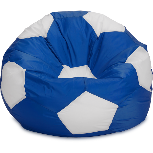 Кресло-мешок «Мяч», L, Синий и белый Анфас