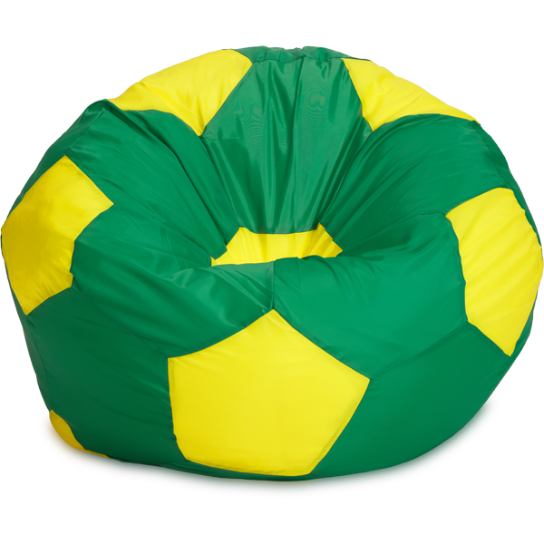 Кресло-мешок «Мяч», L, Зеленый и желтый Анфас