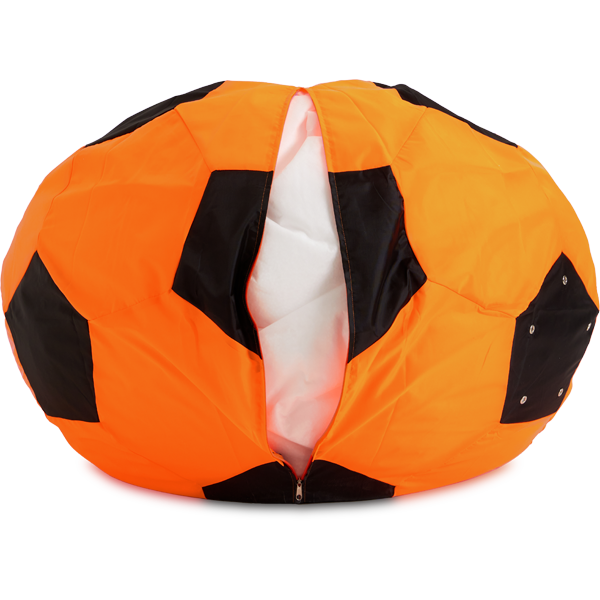 Кресло-мешок «Мяч», L, Оранжевый и черный Молния