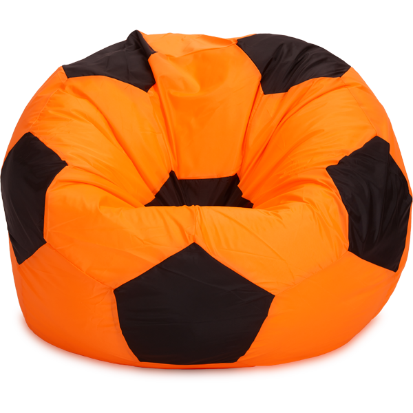 Кресло-мешок «Мяч», XL, Оранжевый и черный Анфас