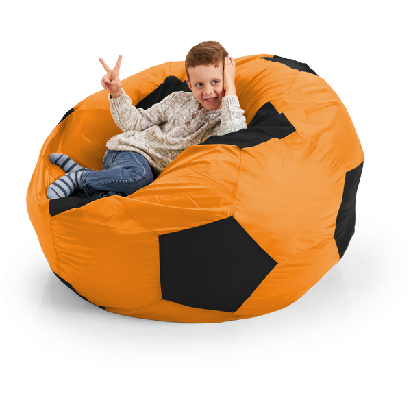 Кресло-мешок «Мяч», XXL, Оранжевый и черный