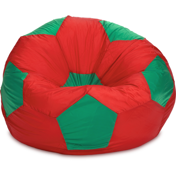 Кресло-мешок «Мяч», XL, Красный и зеленый Анфас