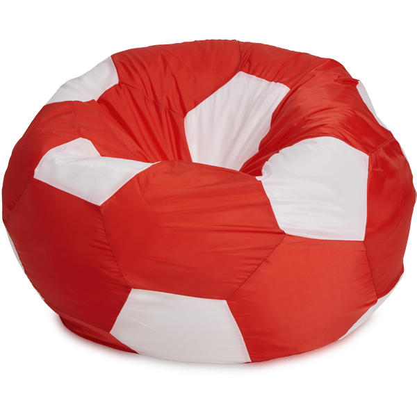 Кресло-мешок «Мяч», L, Красный и белый Анфас
