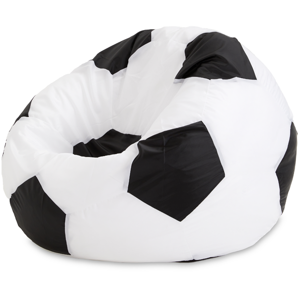 Кресло-мешок «Мяч», XL, Белый и черный Изометрия