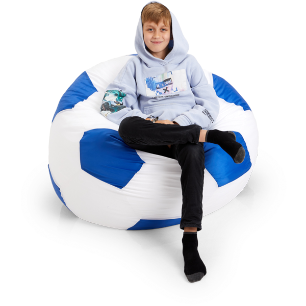 Кресло-мешок «Мяч», XL, Белый и синий