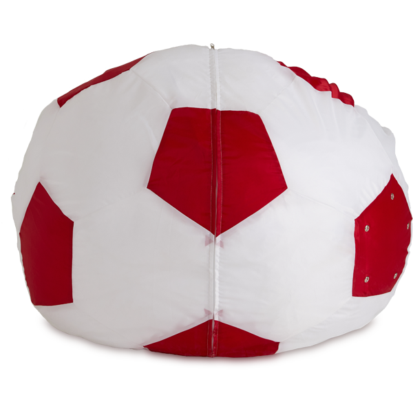 Кресло-мешок «Мяч», XL, Белый и красный Сзади