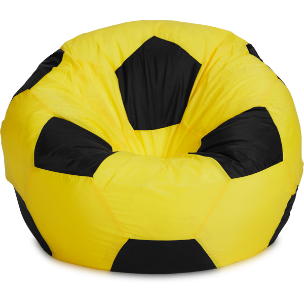 Кресло-мешок «Мяч», L, Жёлтый и черный Анфас