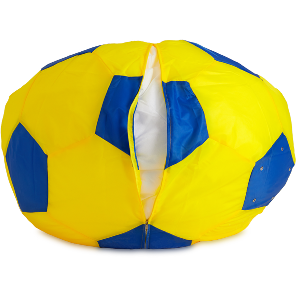 Кресло-мешок «Мяч», L, Жёлтый и синий Молния