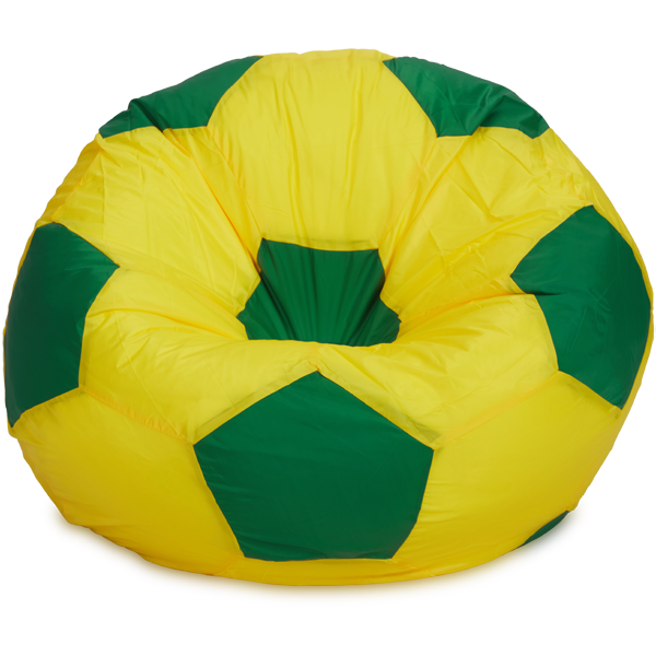 Кресло-мешок «Мяч», XL, Желтый и зеленый Анфас