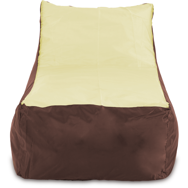 Кресло-мешок «Кушетка», 70x130x70, Коричневый и бежевый Анфас