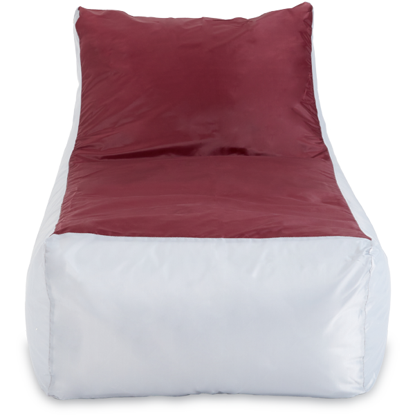 Кресло-мешок «Кушетка», 70x130x70, Серый и бордовый Анфас