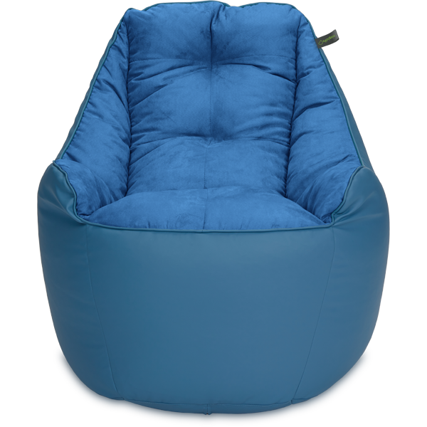 Кресло мешок «Босс», 90x95x90, Синий и голубой Анфас
