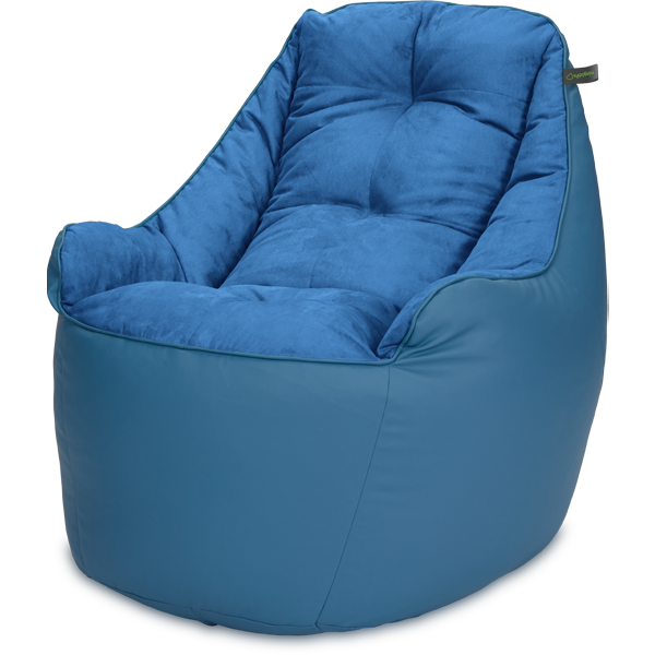 Кресло мешок «Босс», 90x95x90, Синий и голубой Изометрия