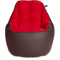 Кресло мешок «Босс», 90x95x90, Коричневый и красный Анфас галлерея