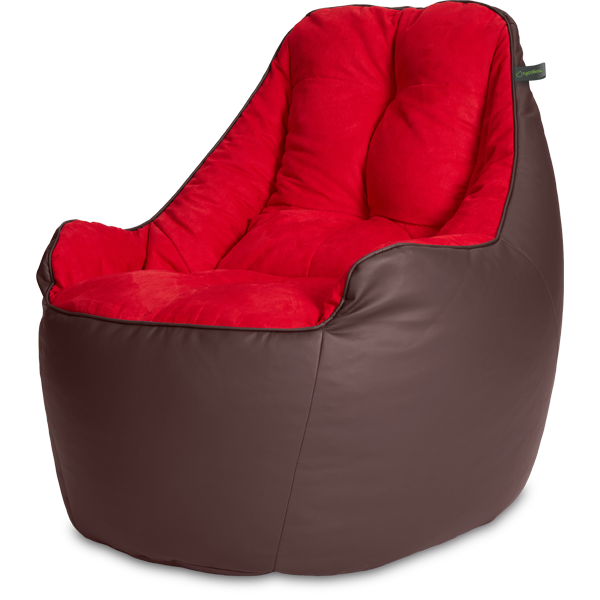 Кресло мешок «Босс», 90x95x90, Коричневый и красный Изометрия