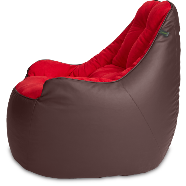 Кресло мешок «Босс», 90x95x90, Коричневый и красный Профиль