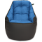 Кресло мешок «Босс», 90x95x90, Графит и голубой Анфас галлерея