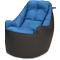 Кресло мешок «Босс», 90x95x90, Графит и голубой Изометрия галлерея