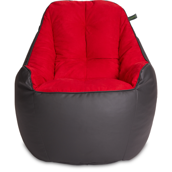 Кресло мешок «Босс», 90x95x90, Графит и красный Анфас
