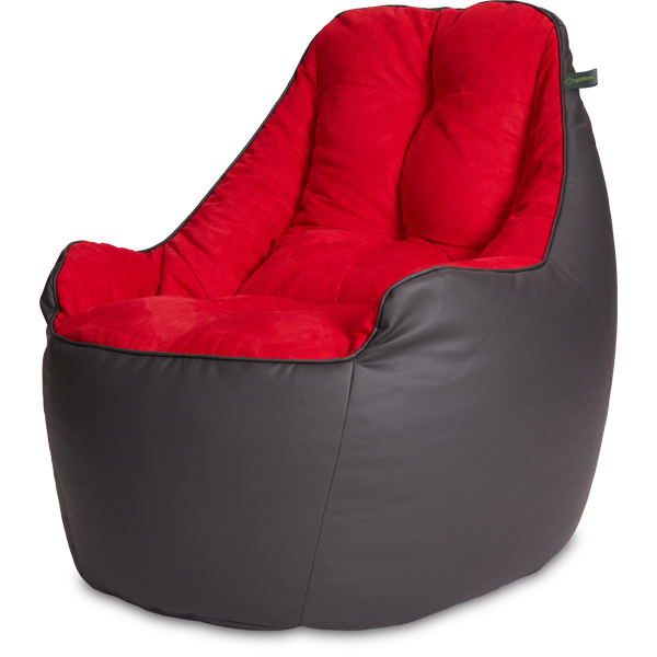 Кресло мешок «Босс», 90x95x90, Графит и красный Изометрия