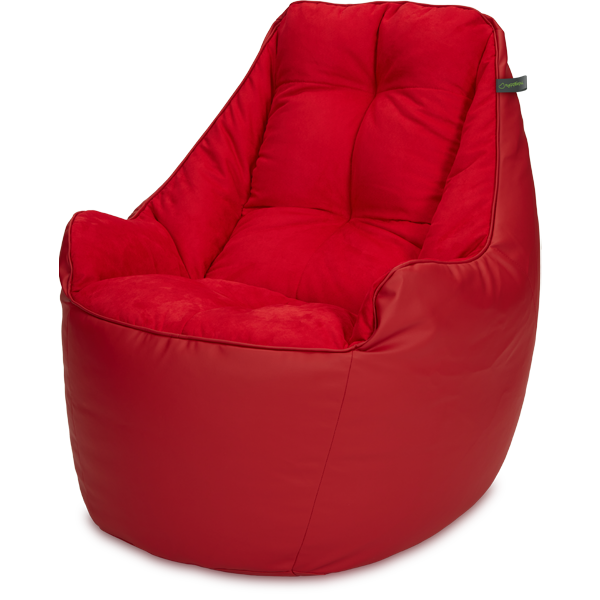 Кресло мешок «Босс», 90x95x90, Кожа Красный Изометрия