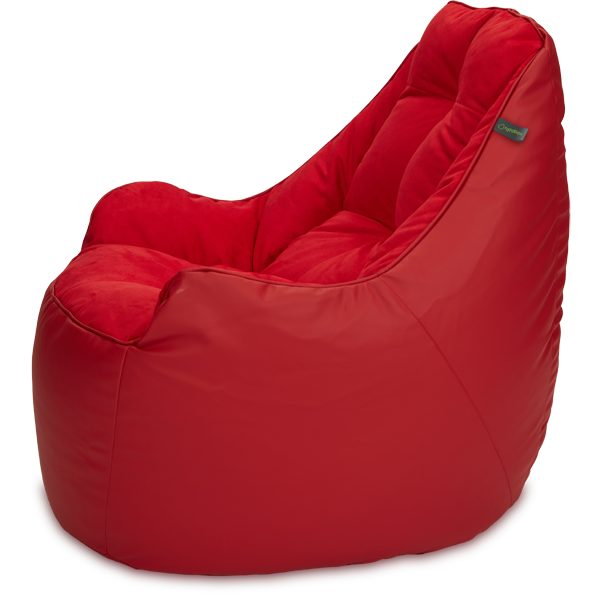 Кресло мешок «Босс», 90x95x90, Кожа Красный Профиль