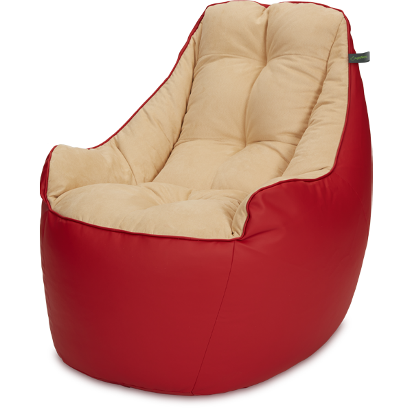 Кресло мешок «Босс», 90x95x90, Красный и бежевый Изометрия