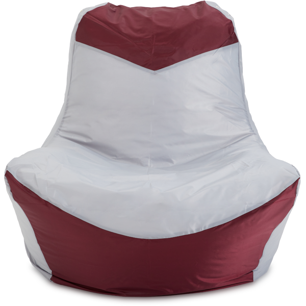 Кресло-мешок «Классическое», 100x100x110, Серый и бордовый Анфас