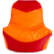 Кресло-мешок «Классическое», 100x100x110, Оранжевый и красный Анфас галлерея