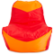 Кресло-мешок «Классическое», 100x100x110, Красный и оранжевый Анфас галлерея