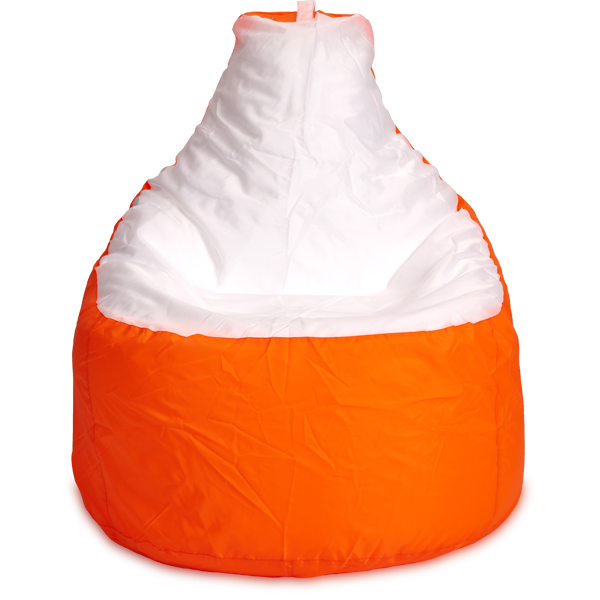 Кресло-мешок «Комфорт», 145x90x90, Оранжевый и белый Анфас