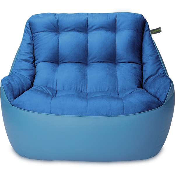 Кресло мешок «Диван Босс», 90x130x95, Синий и голубой Анфас