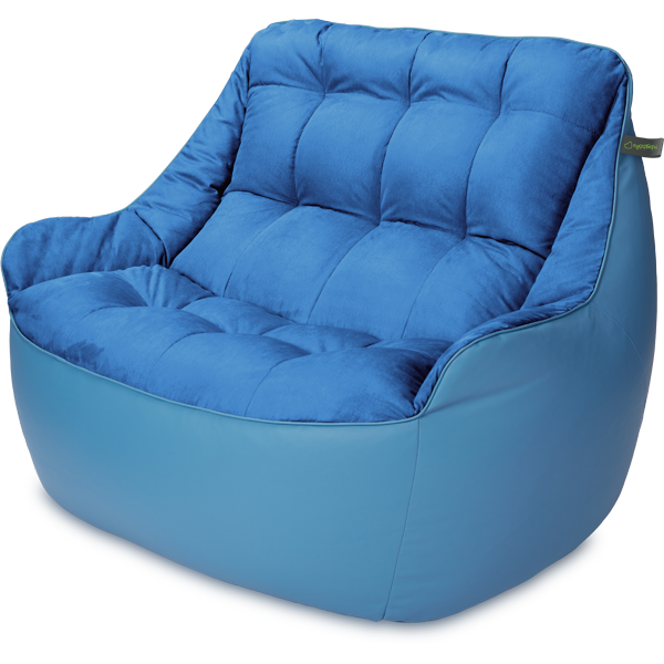 Кресло мешок «Диван Босс», 90x130x95, Синий и голубой Изометрия