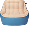 Кресло мешок «Диван Босс», 90x130x95, Синий и бежевый Анфас галлерея