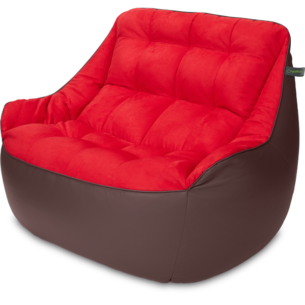 Кресло мешок «Диван Босс», 90x130x95, Коричневый и красный Изометрия