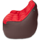 Кресло мешок «Диван Босс», 90x130x95, Коричневый и красный Профиль галлерея