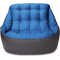 Кресло мешок «Диван Босс», 90x130x95, Графит и голубой Анфас галлерея