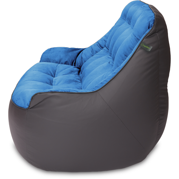 Кресло мешок «Диван Босс», 90x130x95, Графит и голубой Профиль