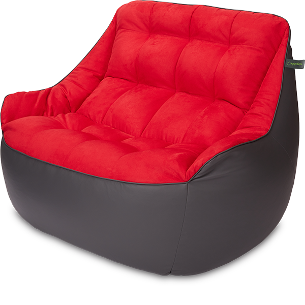 Кресло мешок «Диван Босс», 90x130x95, Графит и красный Изометрия